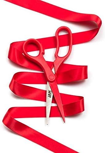 JAM PAPER Multi-Purpose Precision Scissors, 8 Inch, Red with Ergonomic Handle & Stainless Steel Blades