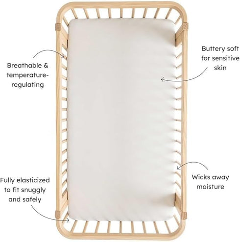 Kyte Baby Soft Crib Sheet - Standard Fitted Crib Sheet Made with Rayon from Bamboo, Ultra-Gentle and Breathable (Blush