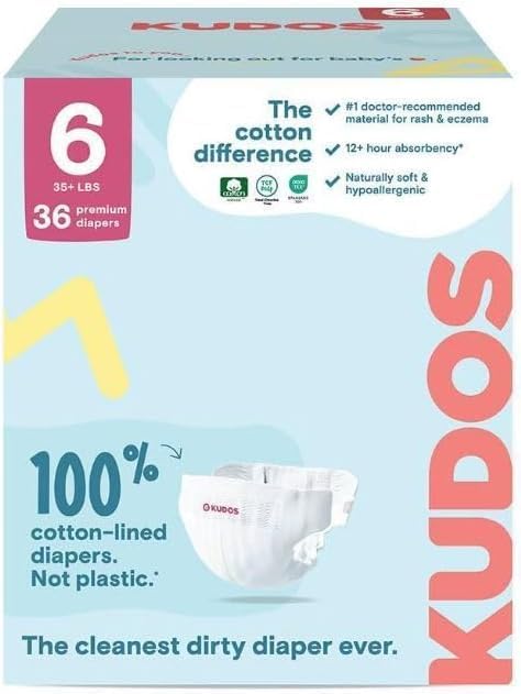 Generic Kudos Chlorine Free Premium Diapers, Cotton-Lined (Size 6)