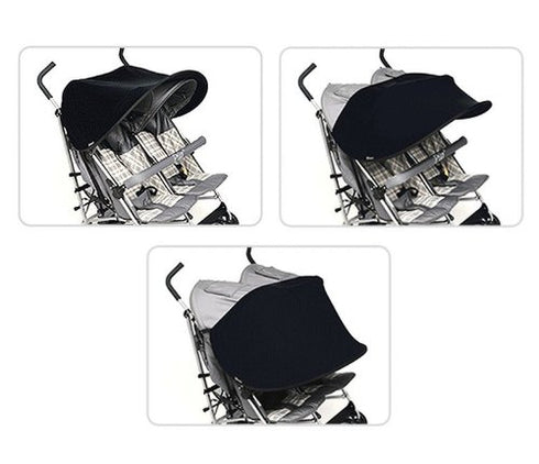 Manito Twin Stroller Sun Shade - Black