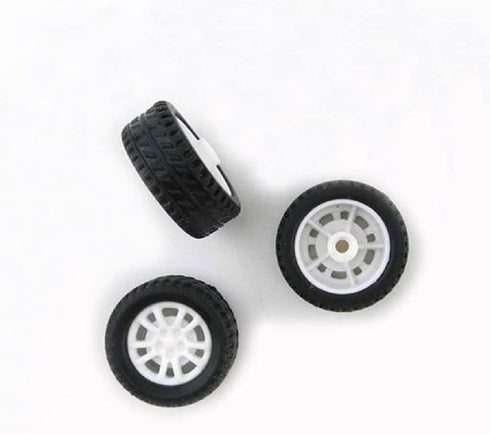 10pcs Toy Car Wheels 20mm Rubber Tire for 2mm Shaft DIY Model Accessories