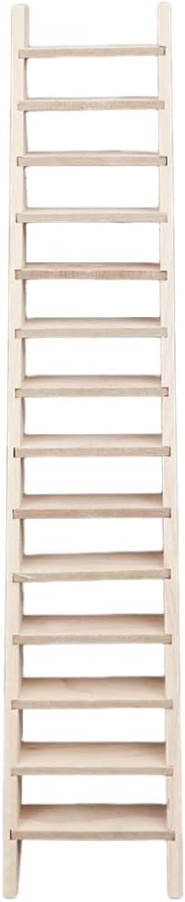 Abaodam Doll House Miniature Wooden Ladder, Retro Decor Tiny Furniture, Small Decorative Ladder Model