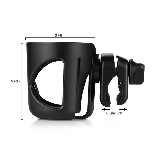 Accmor Universal Cup Holder, 360° Rotatable Large Caliber Stroller, Bike, Wheelchair, Walker Cup Holder, Black
