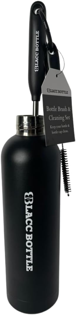 Stainless Steel Water Bottle Brush & Straw Cleaner Set, Long Handle Baby Bottle Scrub Cleaning Brush