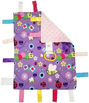 Lovey Sensory Tag Toy - Garden Flowers Butterflies Blanket