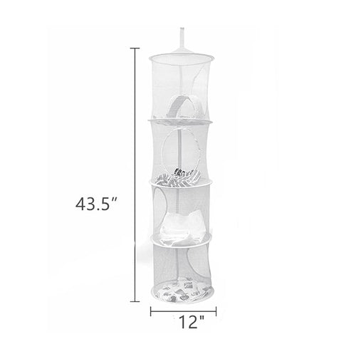 DODXIAOBEUL 2 4 2 Hooks,43.5 x12 4 Pcs Tier Foldable Hanging Mesh Storage Basket with Space Saving Toy Organizer