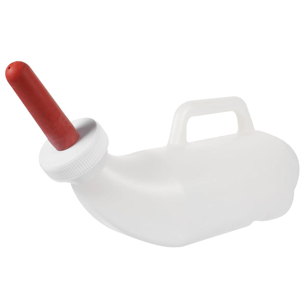 POPETPOP Calf Milk Feeder Bottle Set with Handle, Silicone Nursing Feeding Bottle for Farm Goats and Livestock