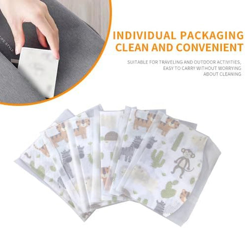 30/60Pcs Baby Disposable Bibs, Soft, Leak Proof, Individually Packaged, Suitable for Traveling