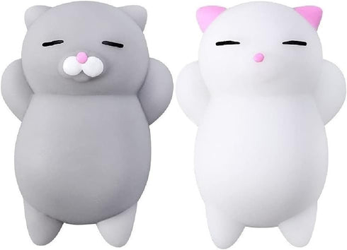 Nutty Toys Squishy Cat Set, 2" Soft Silicone Kawaii Kitties, Top Stress Relief Toy, Unique Gifts for Teens