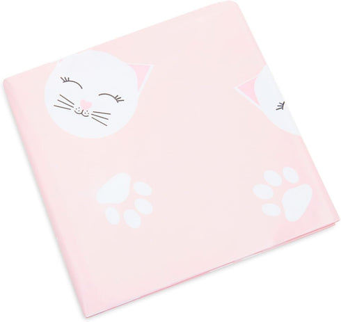 Sparkle and Bash 3 Pack Cat Themed Party Tablecloth, Pink Cat Birthday Plastic Tablecloth (54 x 108)