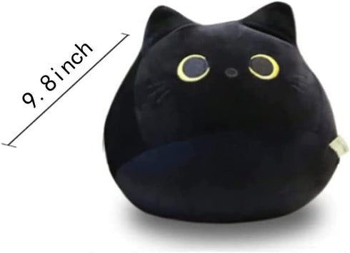 Black Cat Stuffed Animal Plush Toy - Creative Cat Shape Soft Pillow Toys, Gifts for Kids, 25cm