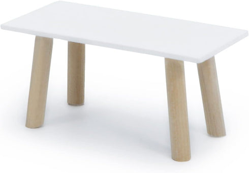 1:12 Dollhouse Miniature Coffee Table Wooden Furniture Scale Rectangle Side End Table Mini House Tea Table Model