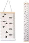 Kids Growth Chart, Wood Frame Fabric Canvas Height Measurement Ruler for Child's Room Decoration 7.9 x 79in (Triangle)