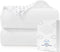 White Baby Blankets, Neutral Muslin Cotton Blanket for Unisex Girls and Boys, Solid Toddler Blanket 43-12