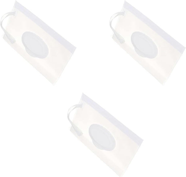 Xinjincang 3Pcs White Wipe Case Travel Holder Keeps Wipes Moist Set of Wet