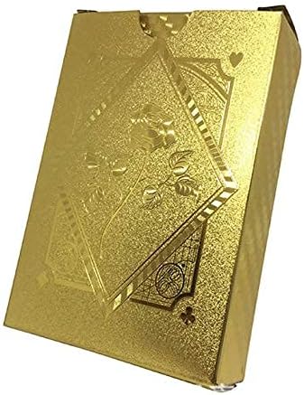 Jucoan 6 Decks of Playing Cards - Waterproof Plastic Poker Cards, Gold Foil, Standard Index, (2 Gold, 2 Silver, 2 Pink)