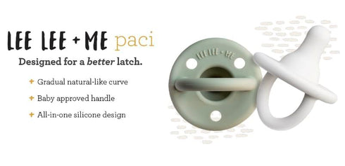 Lee Lee + Me 100% 0-18 Lee Lee and Me Newborn Pacifier - Sage - Medical Grade Silicone Paci - Breast-Like Nipple