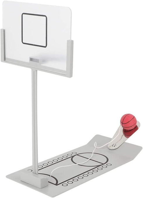 Mini Basketball Game, Aluminium Alloy Miniature Foldable Basketball Hoop Toy for Adults and Children