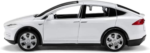 1/32 Model x Metal Die Casting Toy Car, Pull Back with Sound and Lights for Boys 3-12 Years (White)