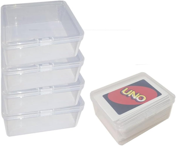 4PCS Plastic Game Card Storage Box - High Capacity UNO Card Case, NO Cards Included