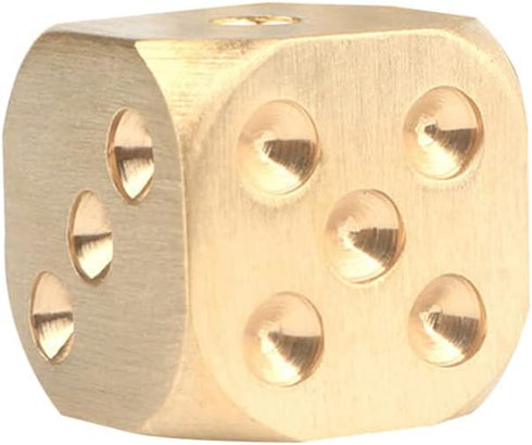 ARTIBETTER 2 Pcs Metal Dice: Brass Dice for Poker Party Game, Role Playing Games, Golden Dice for Tables