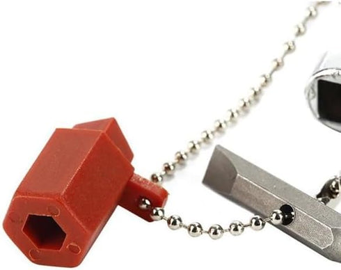 1Pc 4-in-1 Universal Utility Key, Zinc Alloy Plumber Electrical Tools, Durable Anti-rust Multifunctional Water Meter