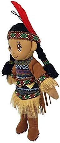 14" DF14~ Kinnex Collections Native American Indian Plush Rag Doll - (Brown-Atul&Aruna)