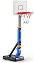 Toddler Basketball Hoop, Adjustable Height 2.3-4.5ft with 4 Balls & Pump, Blue