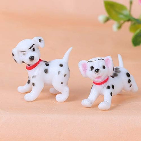 Dollhouse Family Set, Mini Animal Figures for 1:12 1:6 Scale Doll House, 6 Mini Plastic Dalmatians