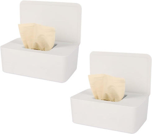 Generic Wet Tissue Box Dustproof Wipes Dispenser Storage with Lid for Car Home