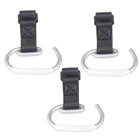 TEKELUONA 3 Pack Stroller Hooks, Stroller Straps for Diaper Bags,Adjustable Stroller Carabiner Clip,Baby