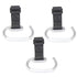 TEKELUONA 3 Pack Stroller Hooks, Stroller Straps for Diaper Bags,Adjustable Stroller Carabiner Clip,Baby