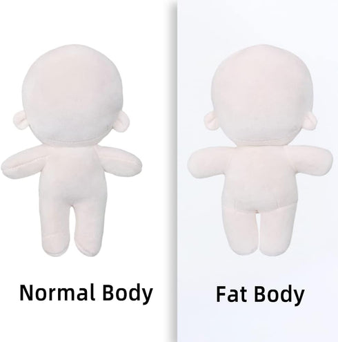 niannyyhouse 7.8in Plush Doll with Embroidery, Humanoid Stuffed Toy with Dress Up Normal Body & Wearable Clothing