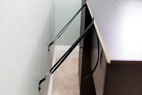 Baby Safety Metal TV Straps, Heavy Duty Anti-Tip Straps for Flat Screen TV/Furniture, 2 Pack