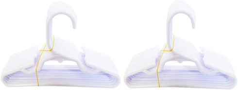 24 Durable White Hangers Compatible with 18 Inch Girl Doll Clothes