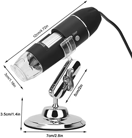 USB Digital Microscope, 1600X Magnification Endoscope Mini Camera with 8 LEDs, Compatible with Android, Windows