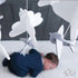 Baby Crib Mobile (Birds and Clouds) - Nursery Decor Ceiling Mobile for Boys & Girls - Grey & White Crib Accessories
