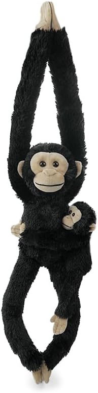 Hideekoog 2pcs Chimpanzee Hanging Stuffed Animal Mother with Baby Hangs Plush Toys, Hooks and Stuffed Animals
