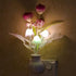 cdar Night Light,Tulip Flower Night Light,LED Nightlight Colorful Plug-in Wall Lamp with Light Sensor for Baby Kids
