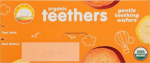 Happy Baby Organic Teethers - Banana and Sweet Potato Gentle Teething Wafers, 2 Count per pack, 12 Count per box
