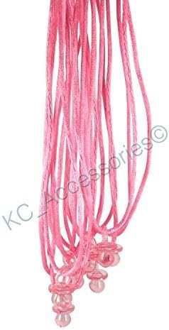 KC Accessories 36 Pcs 3/4" Mini Pink Plastic Pacifier Necklaces "Don't Say Baby!" for
