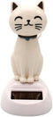 White Cat Solar Powered Decor - Cute Swing Animal Dancing Dolls, Car Dashboard Ornament, Solar Shaking Cat Desktop
