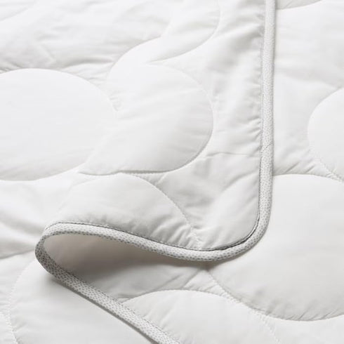 Generic 49 43 Inch Quilted Crib Duvet Insert White Comforter with Gray Trim Soft Breathable Lightweight All Season