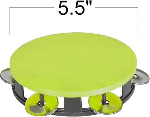 Set 12, 4 ArtCreativity Neon Tambourines for Kids, of Percussion Musical Instruments for Boys and Girls, Durable