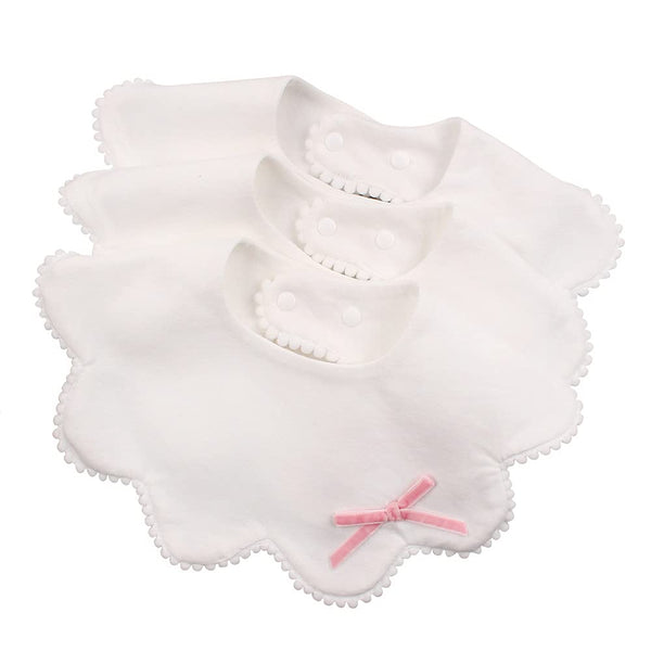JANGANNSA 3 PCS Flower Baby Bibs Infant Burp Clothes for Baby Girls