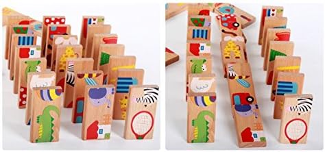 28 Pcs Educational Wooden Toy Domino Animal Puzzles Kids Game Gift