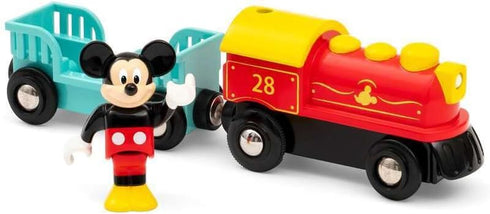 Brio 32265 Disney Mickey Mouse Battery Train, Exclusive Wooden Toy Train Set for Kids Age 3 & Up, Enhances Motor Skills