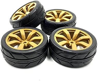 1/10 Scale OnRoad Rubber Tires & Wheels Rims Hex Hub 12mm (no glued) for RC Touring Car Tyre (4pcs/Set)