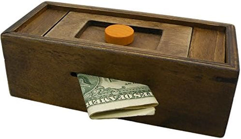 Puzzle Box Enigma Secret Discovery, Wooden Magic Trick Lock with Hidden Compartment for Money and Gifts
