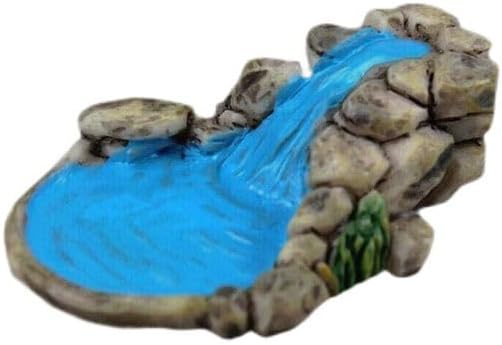 Blue DIY Miniature Water Pool Fairy Garden Lawn Ornament, Outdoor Statues for Dollhouse Decor Craft
